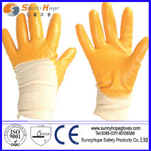 Knit Wrist smooth finish nitrile coated cotton gloves
